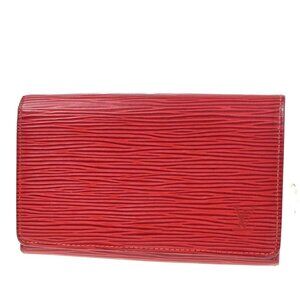 LOUIS VUITTON Porte Monnaie Billets Tresor Wallet Epi Leather Red M63507 07KC259